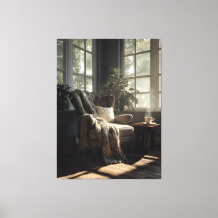 Cozy Sunlit Armchair Nook Canvas Print