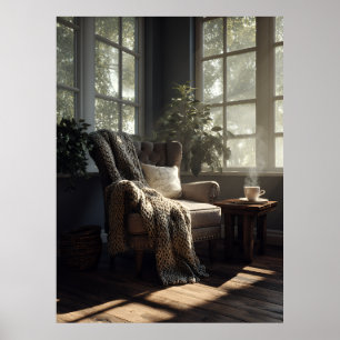 Cozy Sunlit Armchair Nook Poster