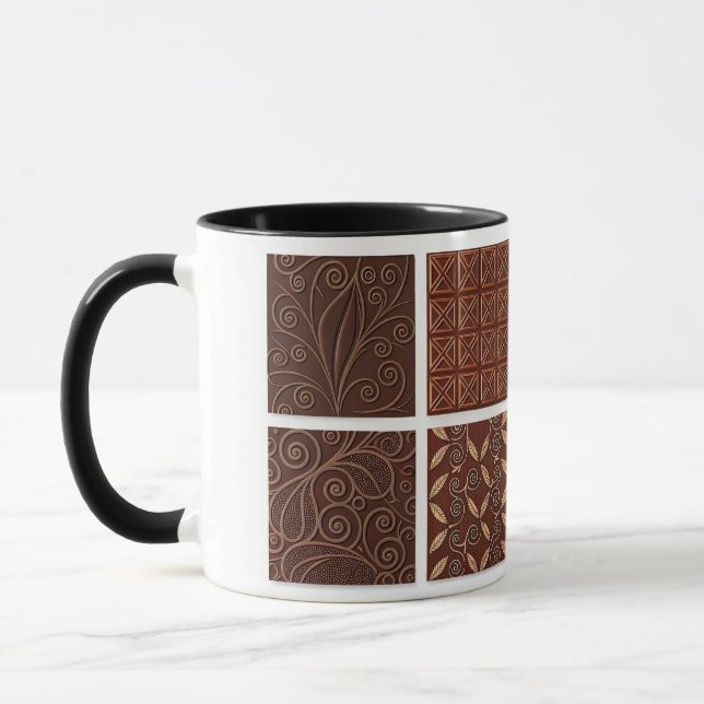 "Cozy & Sweet Chocolate Design Pillow" Mug (Left)