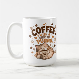 Cozy Tabby Cat Sipping Coffee Purrs Mug Gift
