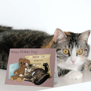 Cozy Tabby Pink Mother's Day Card
