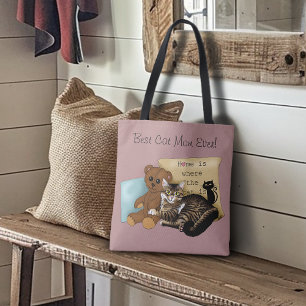 Cozy Tabby Pink Mother's Day Tote Bag