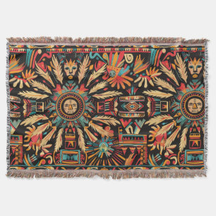 Cozy Teal "Aztec Dream" Soft Fleece Blanket