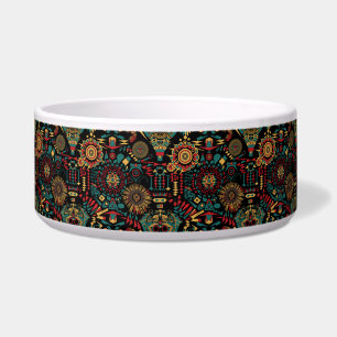Cozy Teal "Heritage-Inspired Patterns" Pet Dining