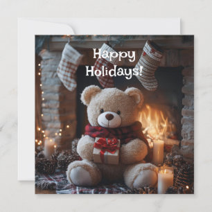 Cozy Teddy Bear Holiday Design  Card
