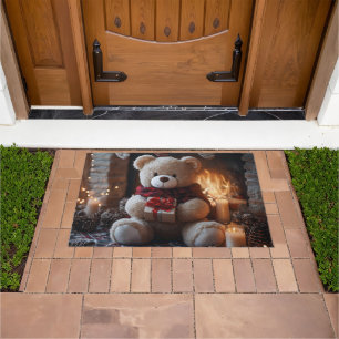 Cozy Teddy Bear Holiday Design Doormat