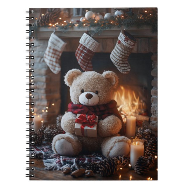 Cozy Teddy Bear Holiday Design  Notebook (Front)