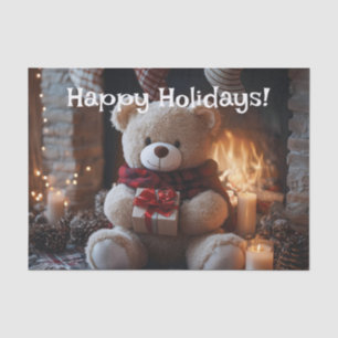 Cozy Teddy Bear Holiday Design Tissue Paper
