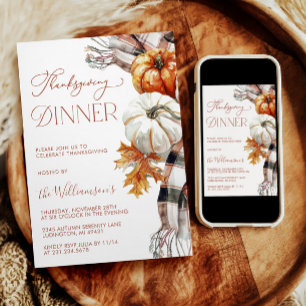 Cozy Thanksgiving Dinner Invitation