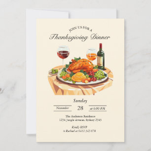 Cozy Thanksgiving Feast Invitation Card