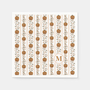 Cozy Thanksgiving Pumpkin Floral Napkin