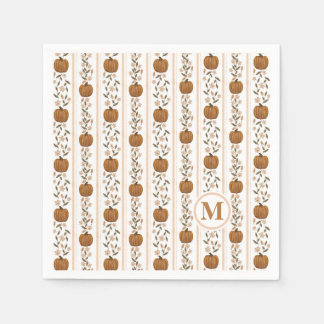 Cozy Thanksgiving Pumpkin Floral Napkin