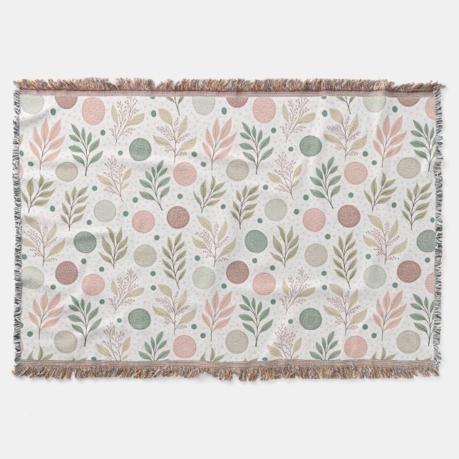 Cozy Throw Blanket with Classic Polka Dot Pattern (Front)