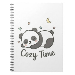 Cozy Time Panda Notebook Cute Kawaii Journal
