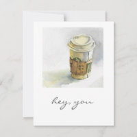 Cozy to-go Coffee Cup Watercolor Card