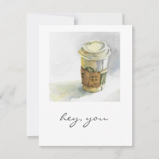 Cozy to-go Coffee Cup Watercolor Card