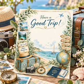 Cozy Travel Theme Have a Good Trip Greeting Card