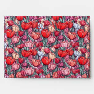 Cozy Tulip Inspired Spring Wedding Envelope