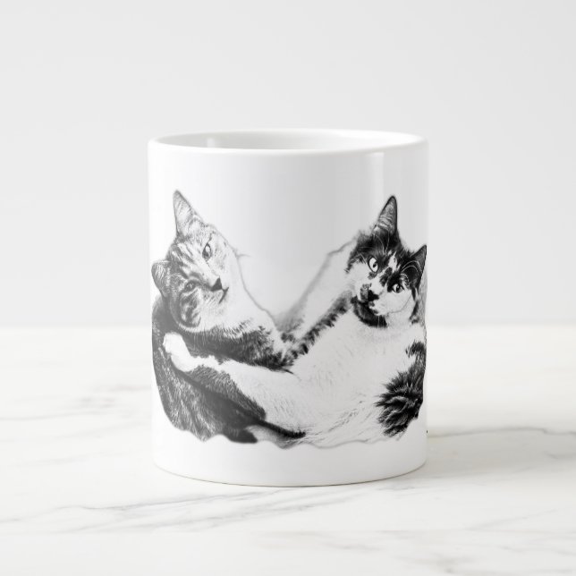 Cozy Two Cats Portrait Mug (Front)