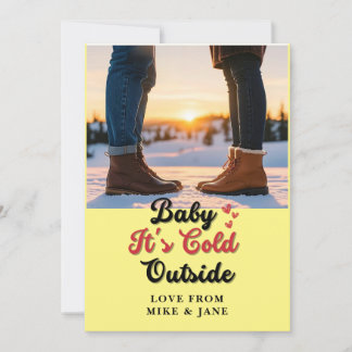 Cozy Typography Card - "Baby It's Cold Outside"