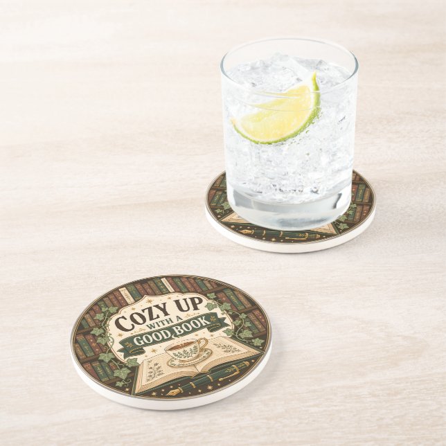Cozy Up With A Good Book Coaster (Side)