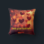 "Cozy Up with Love" cushion – Customizable<br><div class="desc">Bring warmth and romance into your home with this beautifully designed cushion featuring softly glowing hanging hearts. Make it truly special by adding your own personalized message, making it perfect for Valentine’s Day, weddings, anniversaries, or simply adding a touch of love to your space year-round. This cushion blends comfort with...</div>