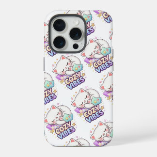 Cozy Vibe Cat Sticker | Cute Sleeping Cat  iPhone 15 Pro Case