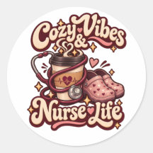 Cozy Vibes and Nurse Life Retro Coffee