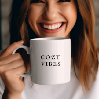 Cozy Vibes Fall Mug Modern Minimal Coffee Cup