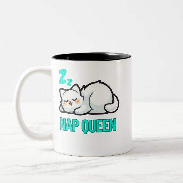 Cozy vibes sleeping cat Mug (Left)