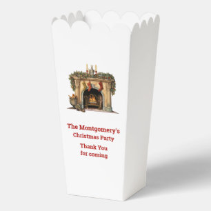 Cozy Victorian Fireplace Christmas Thank You Favor Box