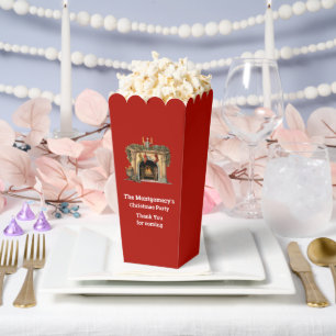 Cozy Victorian Fireplace Christmas Thank You Favor Box
