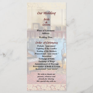 Cozy Victorian Parlour Wedding Program