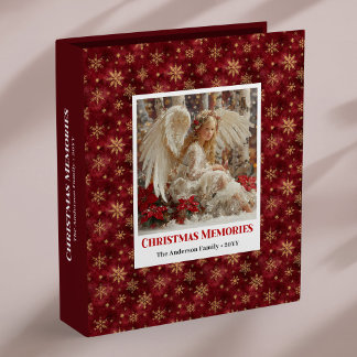 Cozy Vintage Angel Red Poinsettia Christmas album Binder