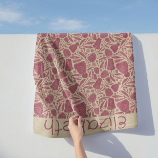 Cozy Vintage Christmas Beanie Coffee Pattern  Sherpa Blanket