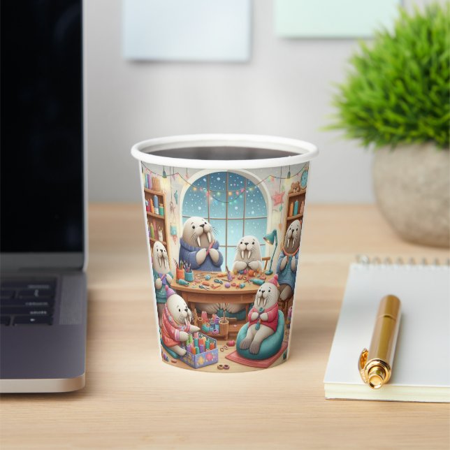 Cozy Walrus Paper Cup (Insitu)