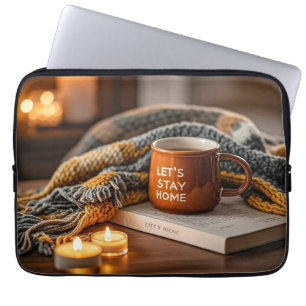 Cozy warm candle lit evening laptop sleeve