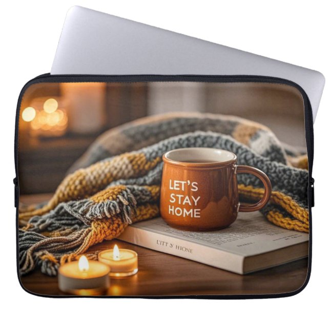 Cozy warm candle lit evening  laptop sleeve (Front)