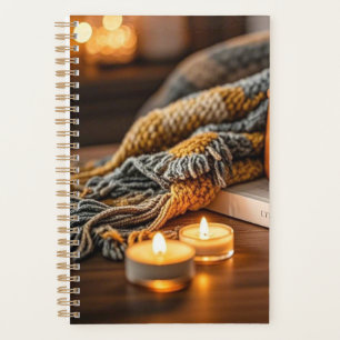 Cozy warm candle lit evening planner