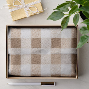 Cozy Warm Christmas Cocoa Plaid Stripes Tissue Paper