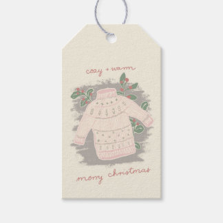 Cozy & Warm Christmas Gift Tag - Merry Christmas