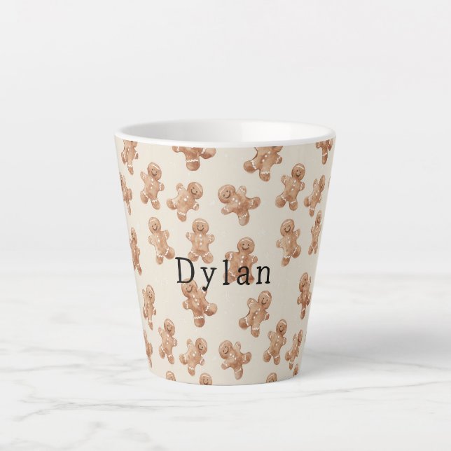 Cozy Warm Christmas Gingerbread Cookies Latte Mug (Front)