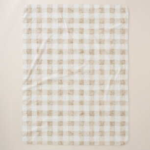 Cozy Warm Cream Beige Stripes Sherpa Blanket