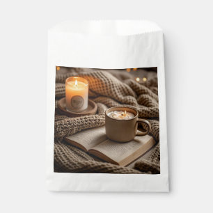 Cozy warm evening candles and blanket favour bag