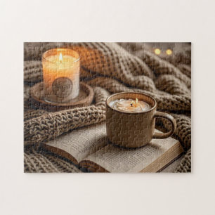 Cozy warm evening candles and blanket jigsaw puzzle