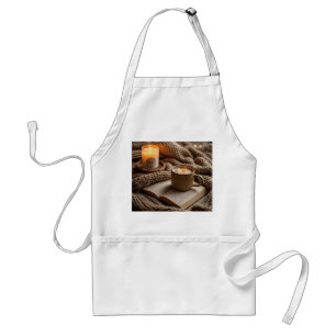 Cozy warm evening candles and blanket standard apron