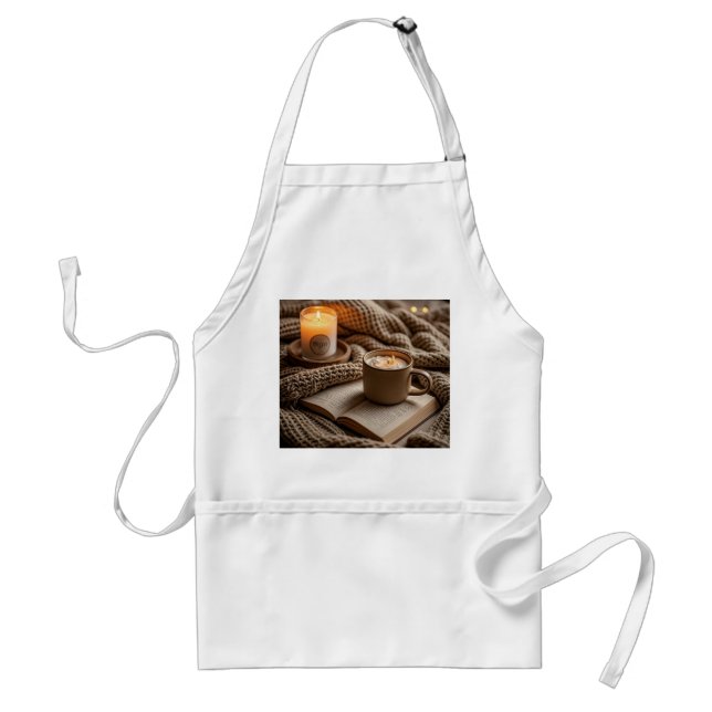 Cozy warm evening candles and blanket  standard apron (Front)