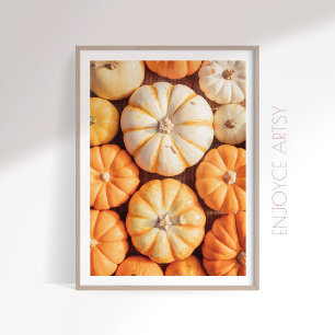 Cozy warm fall pumpkin photo farmhouse wall art