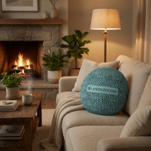 Cozy Warm Knit Pattern Winter Throw Pillow