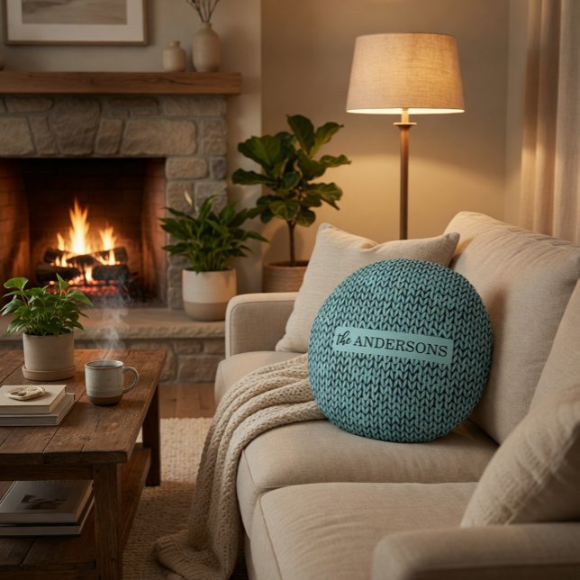 Cozy Warm Knit Pattern Winter Throw Pillow (Creator Uploaded)